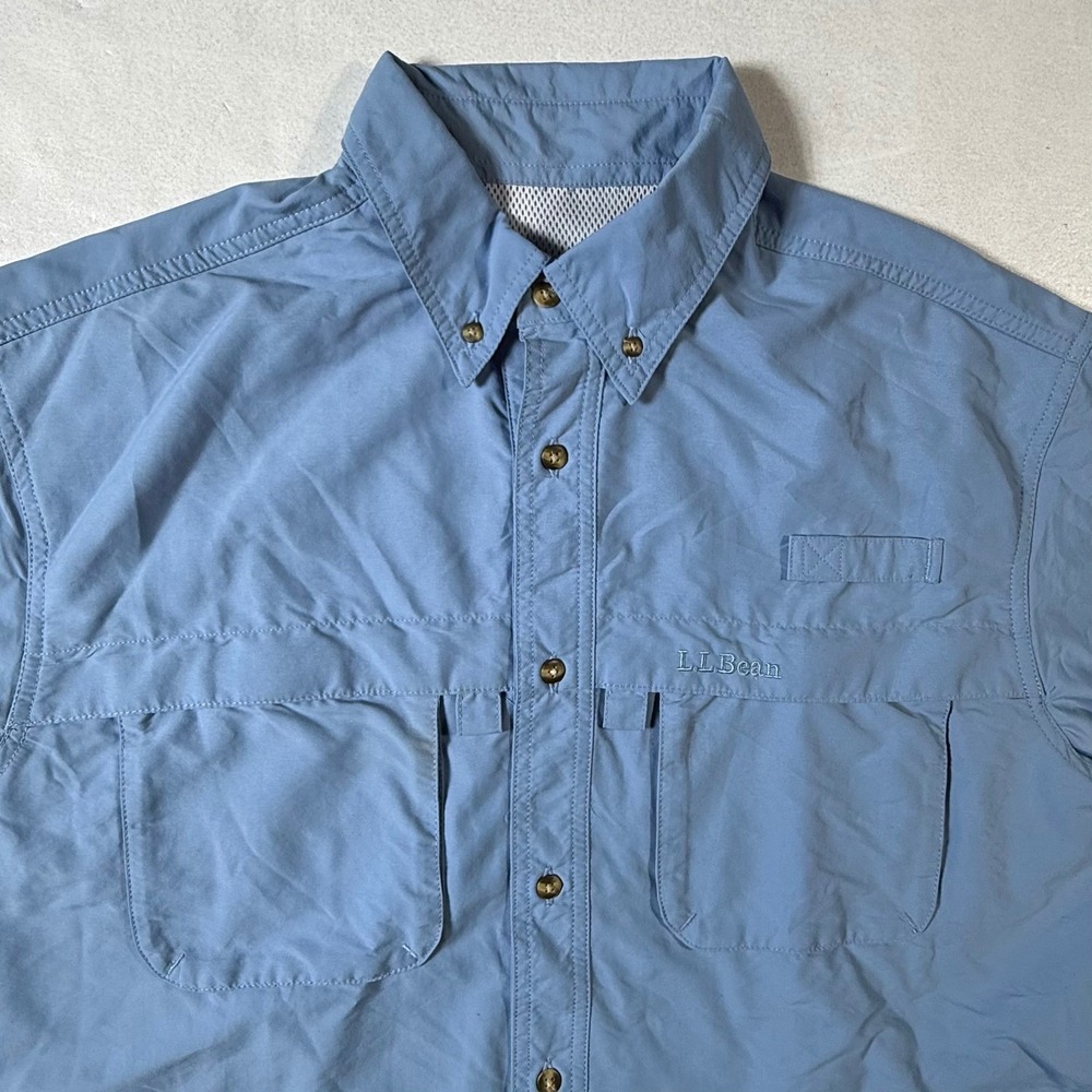 LL Bean SunSmart‎ Long Sleeve Button Shirt Men's M REG UPF 50+ QuickDry Vented